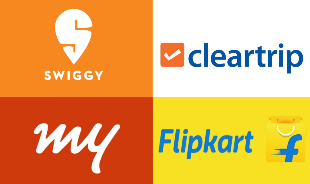 Swiggy, MakeMyTrip, Flipkart & ClearTrip
