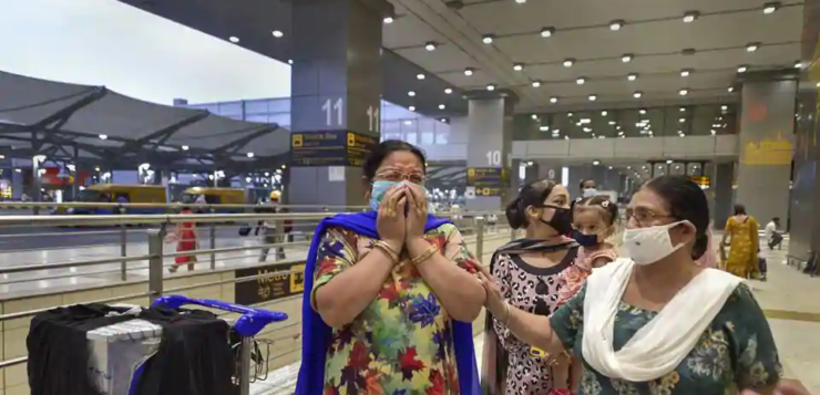 isolated people at airport