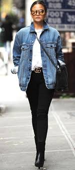 jean jacket and pants with loose top